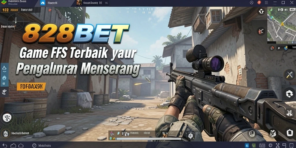 Gameplay 828BET dengan aksi tembak menembak yang intens.