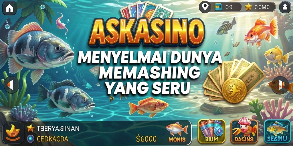 Screenshot gameplay menyenangkan dari ASKASINO dengan suasana memancing yang indah.