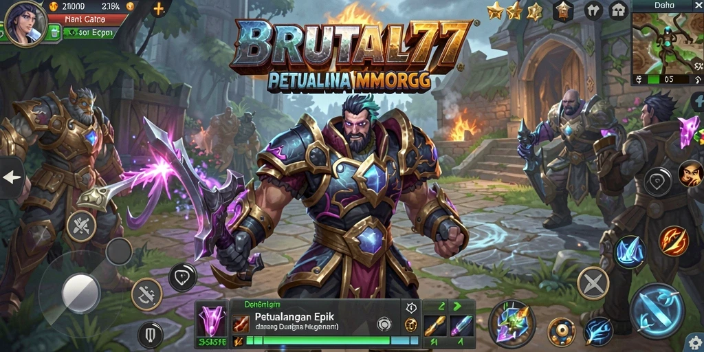 Screenshot menampilkan pertarungan epik dalam <strong>BRUTAL77</strong>