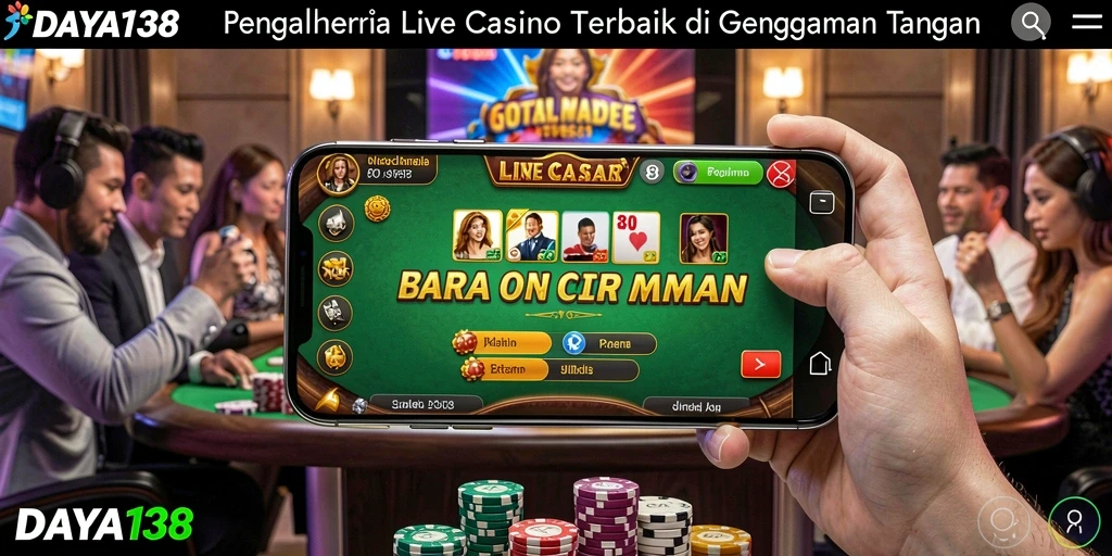 Screenshot utama DAYA138 menampilkan momen gameplay Live Casino yang mendebarkan.