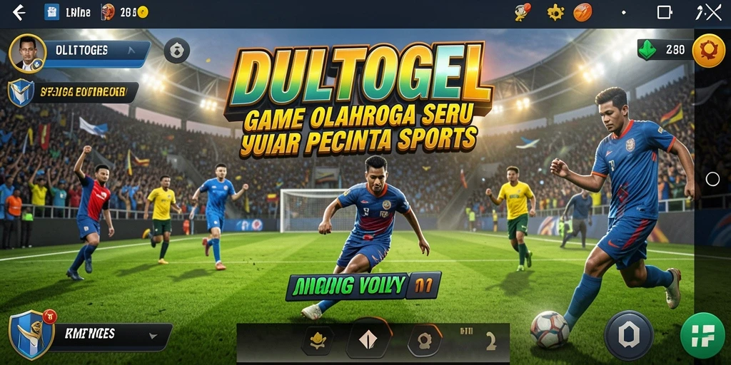 Screenshot utama DULTOGEL menampilkan aksi gameplay olahraga yang seru.