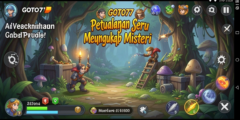 Screenshot GOTO77 menampilkan pemain yang sedang menjelajahi dunia petualangan.