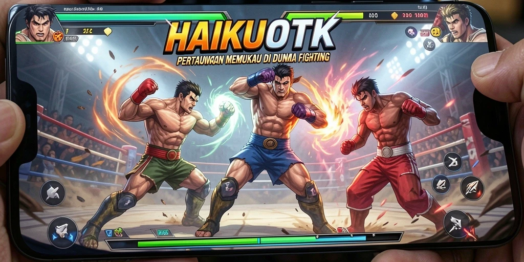 Tampilan gameplay HAIKUOTK dengan pertarungan yang seru dan grafis menawan.
