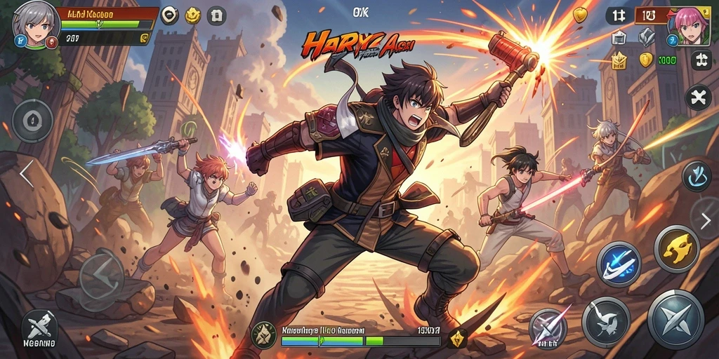 Tampilan gameplay seru dari HARAPJP dengan karakter Anime favorit.