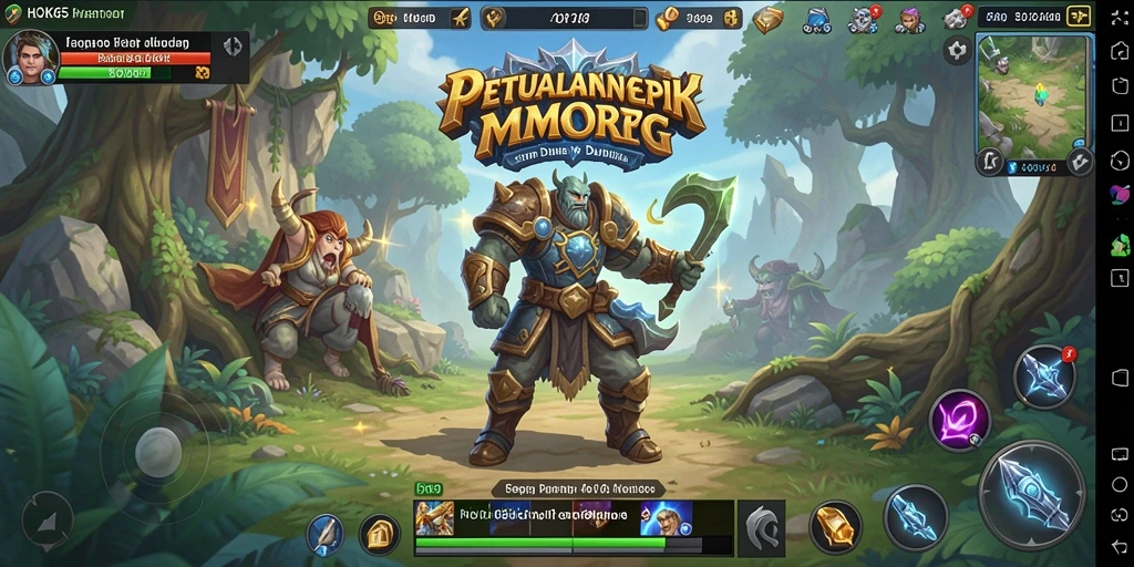 Tampilan seru dari gameplay HOKI65 dalam dunia MMORPG yang penuh warna.