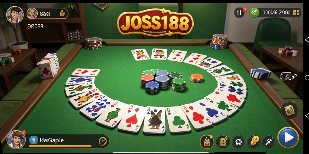 Screenshot gameplay JOSS188 yang menampilkan keseruan Gaple.