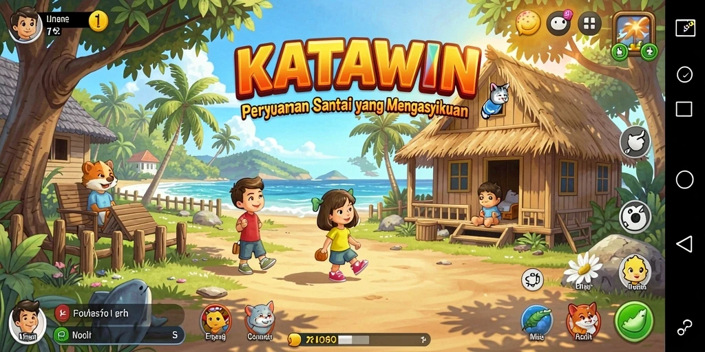 Tampilan gameplay KATAWIN yang seru dan penuh tantangan.