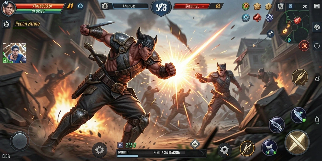 Tampilan atraktif dalam gameplay Fighting MPO08 yang seru.