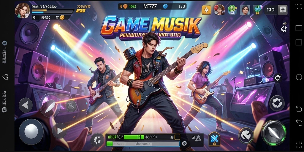 Gameplay seru dalam MT777 dengan berbagai alat musik.