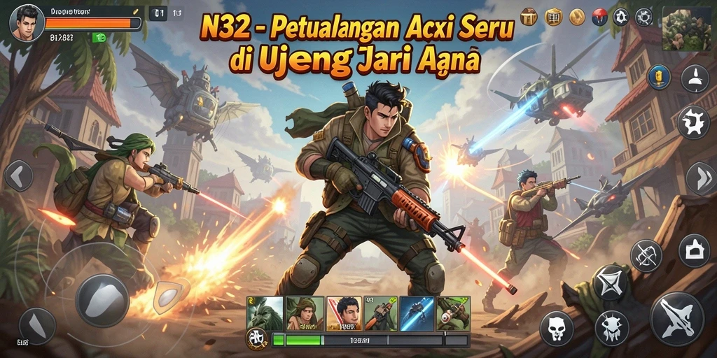 Tangkapan layar N32 menampilkan momen aksi seru dalam permainan.