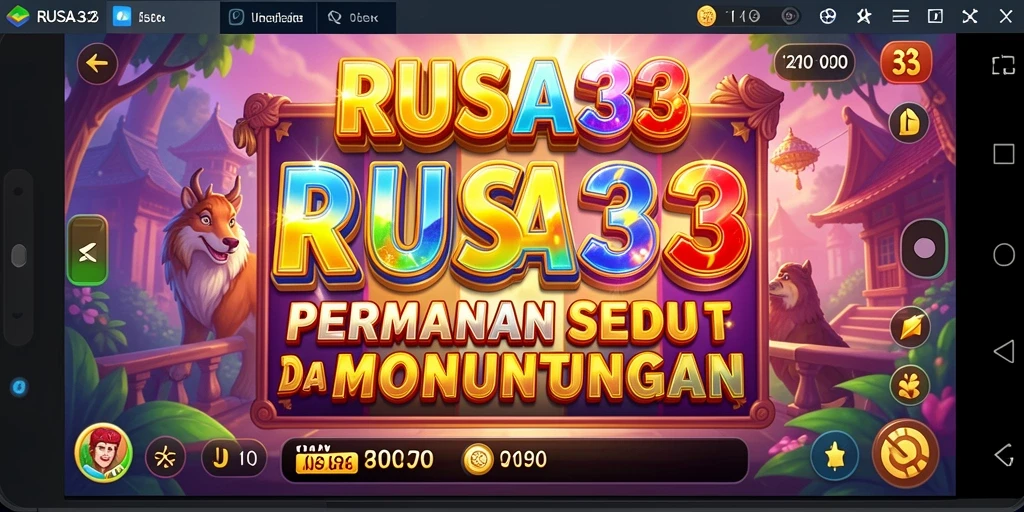 Screenshot utama RUSA33 menampilkan gameplay slot yang menarik dan penuh warna.