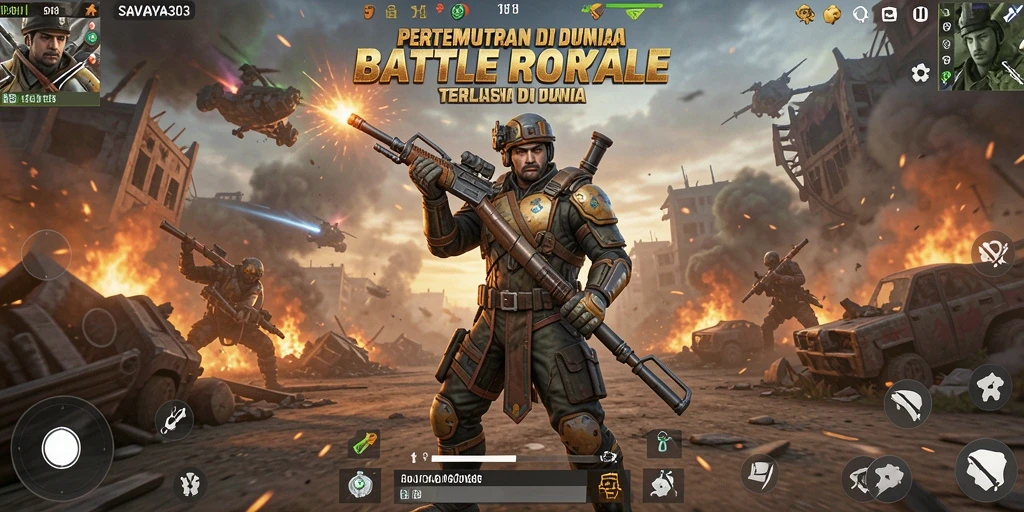 Screenshot menunjukkan aksi pertempuran mendebarkan di SAVAYA303.