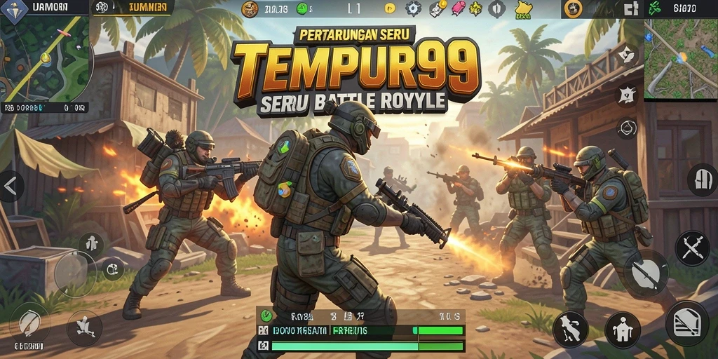 Gameplay seru dalam TEMPUR99, adu strategi Battle Royale.